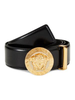 Versace Round Medusa Buckle Leather Belt on SALE 